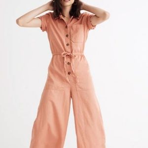 Madewell Coral Wide Leg Jumpsuit